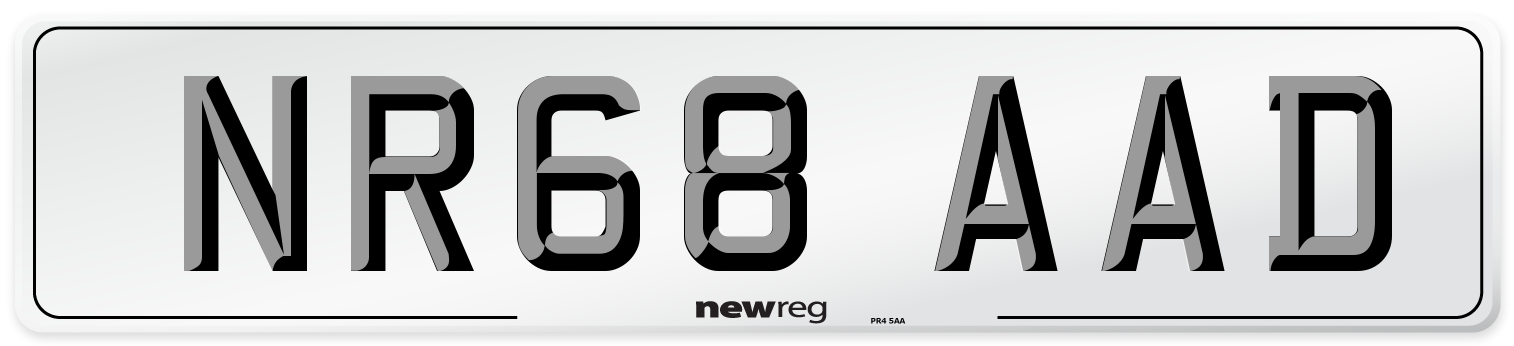 NR68 AAD Number Plate from New Reg